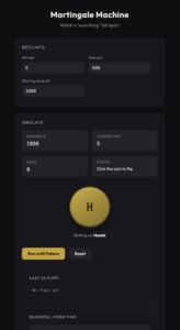 Martingale Machine phone screenshot